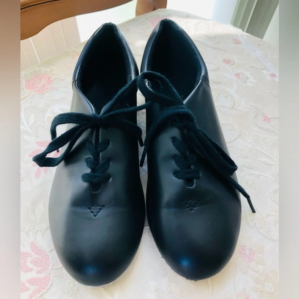 Capezio Black Moccasins with Leather Finish